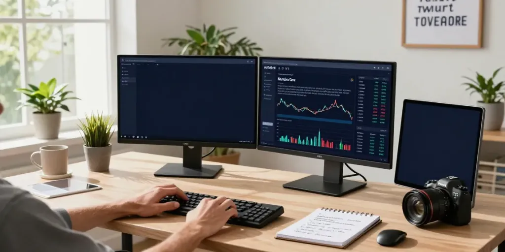 Norden Core trading workspace featuring a user engaged with AI analysis and market data.
